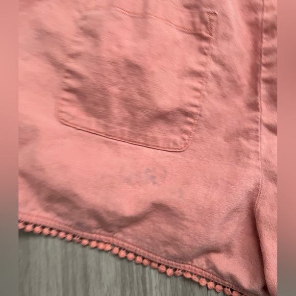 LOFT High Waist Pink Shorts with Pom-Pom Detail - Picture 4 of 6